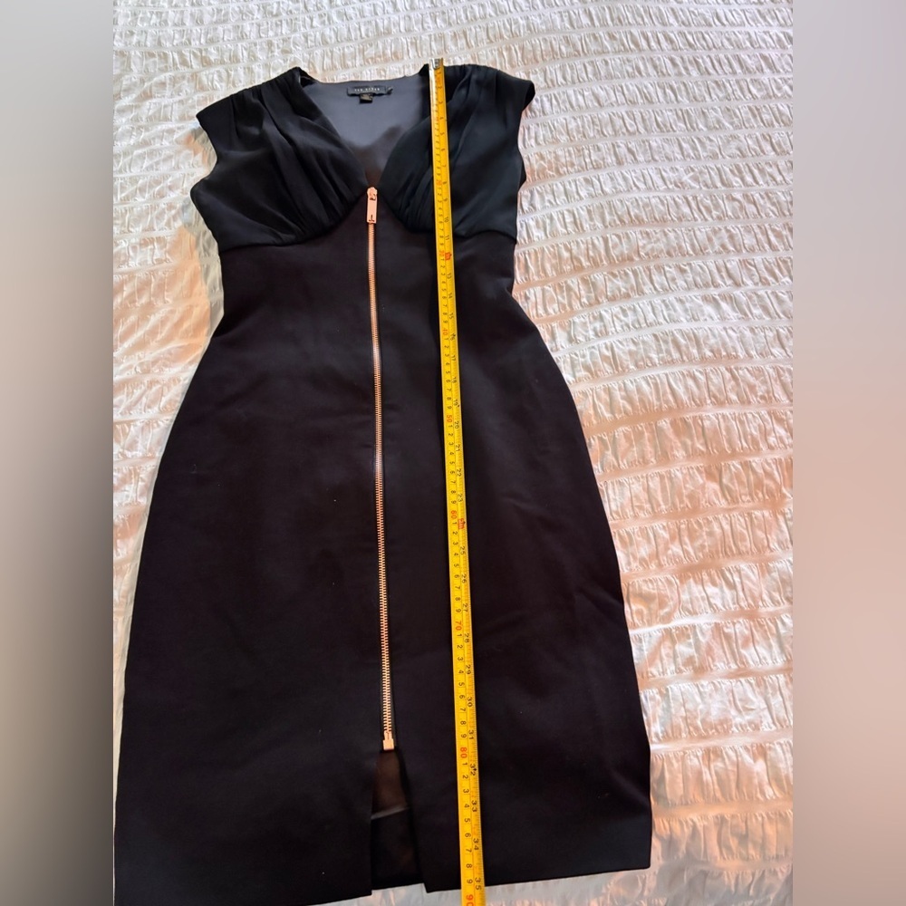 Ted Baker Black Asella Dress with Front  Zipper Detail - Picture 9 of 9